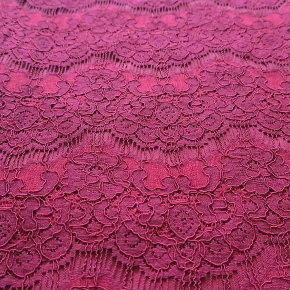 Lulus, Take Me To Brunch, Burgundy Lace Shift Dress, EUC, Women's XL - Picture 7 of 16